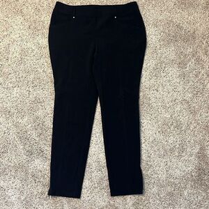 Chico’s Zenergy Black Ankle Zip Pull On Pants Size Large 12
